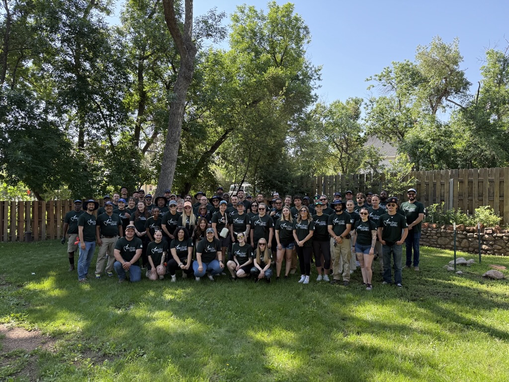 Weidner Apartment Homes team in Colorado at their Weidner Cares day at Family Life Services in Colorado Springs, CO.