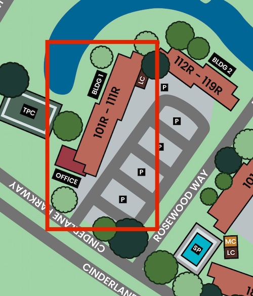 where to park for a tour of waterview crossing apartments