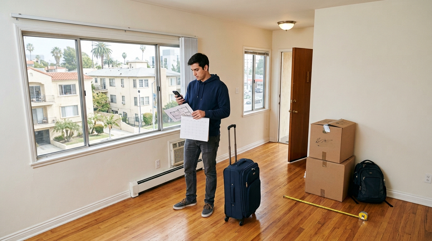 Moving near campus takes more than finding a rental home that looks good online. Timing, budget, destination, transportation, floor plan, application requirements, and arrival preparation can all shape the search. When comparing off-campus apartments near UCLA, focus on the home that fits your timeline, commute, budget, and daily routine. Start with apartments near UCLA in Westwood, then use this seven-step checklist to build a realistic shortlist. Quick Answer: How Should You Apartment Hunt Near UCLA? Start with your target arrival date and work backward. Build a full housing budget, identify the part of campus or Westwood you need to reach regularly, and separate requirements from preferences. Review listings using the same criteria, then tour the offered home or the closest available floor plan when possible. Check the quoted rent, required fees, open units, and residence-specific features. Before committing, read the application and agreement carefully, then arrange utilities, key pickup, and condition documentation. Step 1 — Set Your Move-In Timeline Start with the date you need to be in Los Angeles. The 2026–27 academic calendar shows Fall Quarter began September 21, 2026, with instruction beginning September 24, but future dates may differ. Instead of following a rule such as “start searching in January,” use the official calendar for your program and choose an arrival date that leaves enough time to settle in. Work backward from: Your program, academic, work, or research start date Your preferred arrival date Travel or relocation plans Any buffer you want before classes or work begin Private rentals follow their own notice periods and leasing cycles. A home that works for one student’s schedule may not work for another, so let your timeline—not a universal month—guide the search. Step 2 — Build Your Real Housing Budget Advertised rent is only one part of the monthly total. Build a spending plan that covers the full cost of getting into and living in the residence. Rent: Use the written quote for the home and rental term you are considering. Upfront expenses: Include deposits, application-related charges, movers, and setup purchases. Monthly extras: Plan for utilities, internet, renters insurance, and pet charges when applicable. Transportation: Add transit, parking, fuel, or other regular travel expenses. Furniture: Include buying, delivering, storing, or renting pieces if the home is not furnished. For a deeper breakdown, use the guide to budgeting for an apartment near UCLA. Keep your worksheet focused on the amounts that apply to your own agreement and routine. Step 3 — Choose a Location Around Your UCLA Routine “Near UCLA” is not specific enough by itself. The campus is large, and the right location depends on where you regularly need to go. Start with your real destination: classes, a lab, workplace, UCLA Health, an internship, or another frequent stop. Test the trip at the times you expect to travel. Consider whether walking feels realistic, which transit options support your schedule, whether you need a vehicle, and what that choice adds to your monthly total. UCLA Transportation publishes travel options, but the best route depends on your starting point, destination, schedule, and eligibility for any transit program. The property website describes the community as being within walking distance of campus, but the trip will differ by destination. A route to one building or department should not be treated as a universal walking time. Step 4 — Decide Your Apartment Must-Haves Before opening dozens of listings, decide which features are requirements and which ones would simply be helpful. Must-Haves Nice-to-Haves Bedroom count Pool Furnished or unfurnished setup Fitness center Space for studying or working Private outdoor space Laundry needs Extra storage Parking, if needed Additional study or community work areas Pet compatibility Select-home upgrades Target arrival date Preferred view or finish style Use the live site to compare available apartment floor plans. The homepage advertises studio, one-bedroom, and two-bedroom searches, while the live listings may show a smaller selection at any given time. Furnished homes may be offered, but the included setup and open inventory should be checked for the residence you are considering. Step 5 — Create a Shortlist and Schedule Tours Once you know your timeline, budget, location needs, and must-haves, narrow the search to a manageable list. Review every property using the same criteria so attractive photos do not outweigh practical details. For each option, check: Monthly total: Rent, required fees, deposits, parking, utilities, and recurring charges. Specific unit: Ask whether the tour shows the home being offered and what may differ. Floor plan and condition: Look at furniture fit, storage, windows, appliances, laundry, and visible wear. Community features: Review the apartment amenities to consider and ask which features are available in the offered home or require an added charge. Open units: Check current apartment availability and ask whether the listed date works with your schedule. Agreement fit: Weigh the offered term against the period you expect to stay. Photos and model units are helpful, but they may not show the apartment you would actually get. The live listings note that dimensions, floor plans, fixtures, materials, prices, and open units may differ. Ask for the details tied to the residence in your written offer. Step 6 — Review the Application and Lease Details Before applying, make sure you understand the screening process and rental terms for the home you are considering. California Department of Real Estate guidance recommends looking at rent, utilities, required charges and deposits, location, and the unit’s condition. Check the application process, related charges, quoted rent, agreement length, security deposit, utility responsibilities, parking terms, pet guidelines, roommate or occupancy rules, subleasing terms, arrival date, and required addenda. A rule used by another building may not apply here. Read every document provided to you and ask about anything unclear. If a repair, feature, parking arrangement, or other promise matters to your decision, find where it appears in the written agreement. This checklist is general renter education, not legal advice. Step 7 — Prepare Before Move-In After signing, shift from searching to arrival preparation. Before receiving the keys: Check the arrival date and key-pickup instructions Identify the utilities you are responsible for Review parking and building-access arrangements Coordinate shared responsibilities with any other occupant Save important leasing and maintenance contacts Keep copies of the signed agreement and related documents If the agreement makes you responsible for starting electric or water service, LADWP provides residential start-service information. Follow the property instructions for the services that apply to your home. When you receive the keys, document existing conditions with dated photos or video and save any written repair promises. California DRE guidance also recommends inspecting the rental and recording its condition at the beginning of the tenancy. Ready to Compare Apartments Near UCLA? Located at 870 Hilgard Avenue in Westwood Village, eight70 advertises studio, one-bedroom, and two-bedroom searches, although the live selection may be narrower. Furnished options, prices, included features, and offered terms depend on the residence and timing. Once your shortlist matches your schedule and budget, schedule an apartment tour and ask the leasing team about the home currently available. Frequently Asked Questions About Apartment Hunting Near UCLA When Should I Start Apartment Hunting Near UCLA? Work backward from your target arrival date instead of relying on one universal month. Review the academic calendar, then look at private-rental openings for the period you actually need. What Should I Budget for Besides Rent Near UCLA? Plan for utilities, internet, transit or parking, application-related expenses, deposits, renters insurance, furniture, pet charges when applicable, and other setup expenses. What Should I Look for During an Apartment Tour? Review the floor plan, storage, furniture fit, laundry, utility responsibilities, parking, community features, condition, required charges, and offered start date. Ask what differs if you tour a model or another residence. Should I Choose an Apartment Based Only on Distance From UCLA? No. Consider your actual destination, typical travel time, transportation options, parking needs, schedule, and weekly errands. What Should I Review Before Applying for an Apartment? Check the offered home, written price, required charges, screening process, rental term, deposit, utilities, parking, pet or roommate guidelines, and intended arrival date before submitting an application. Disclaimer Academic dates, rental availability, pricing, fees, deposits, agreement terms, utilities, parking information, transportation options, and property details may change. Check the latest property information with the leasing team and use official university or government resources for time-sensitive details. This article provides general renter guidance and is not legal advice. External sources referenced: UCLA Annual Academic Calendar UCLA Transportation — Getting to UCLA California Department of Real Estate — Looking for and Inspecting Rental Units LADWP — Start or Add Residential Service