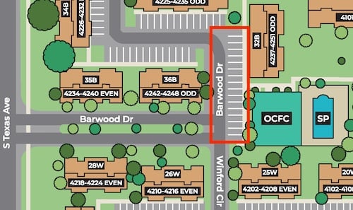 where to park for a tour of winford place apartments