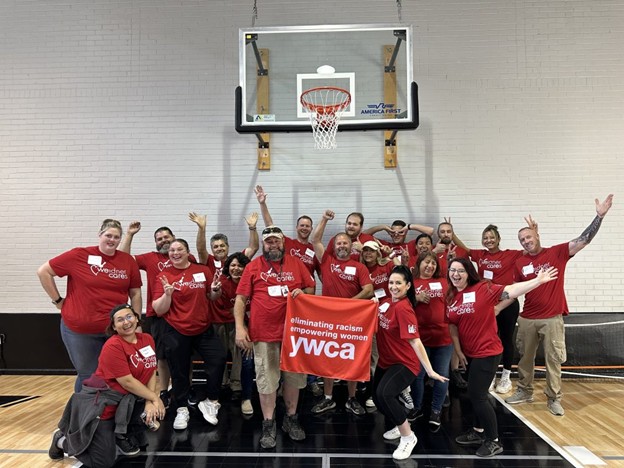 Weidner Apartment Homes volunteering at the Salt Lake City YWCA for it's annnual Weidner Cares philanthropy day.