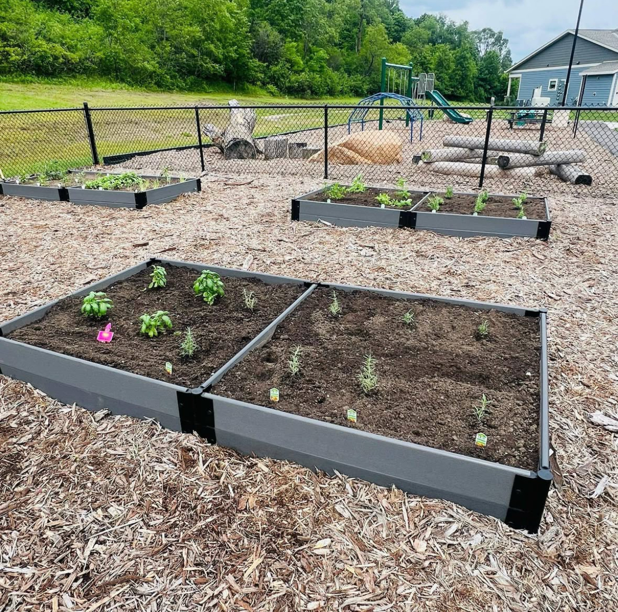 Springtime at The Lodge at Overland Apartments in Rochester MN Weather - community garden beginning to bloom, showing signs of spring