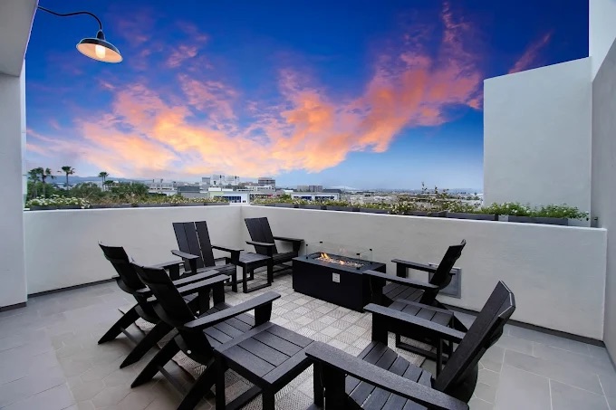 Balcony view of apartments near warner center