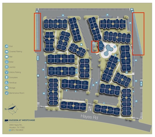 where to park for a tour of hudson at westchase apartments