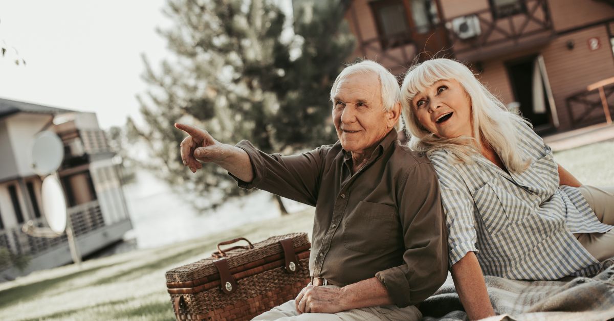 happy seniors in a senior living community