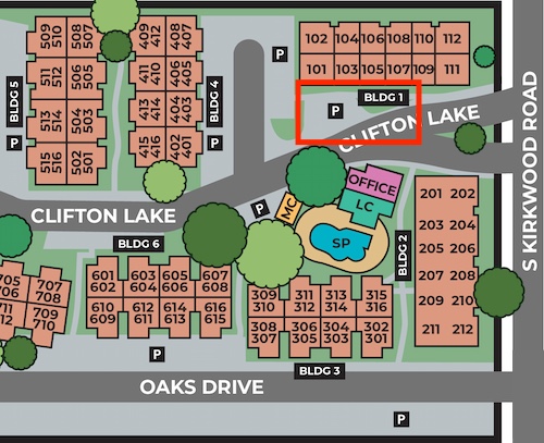 where to park for a tour of kirkwood landing apartments