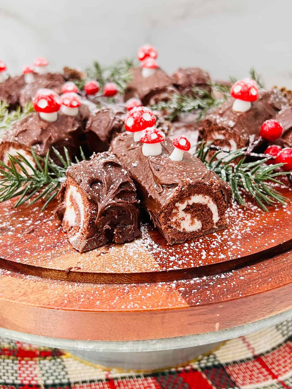 yule log brownies