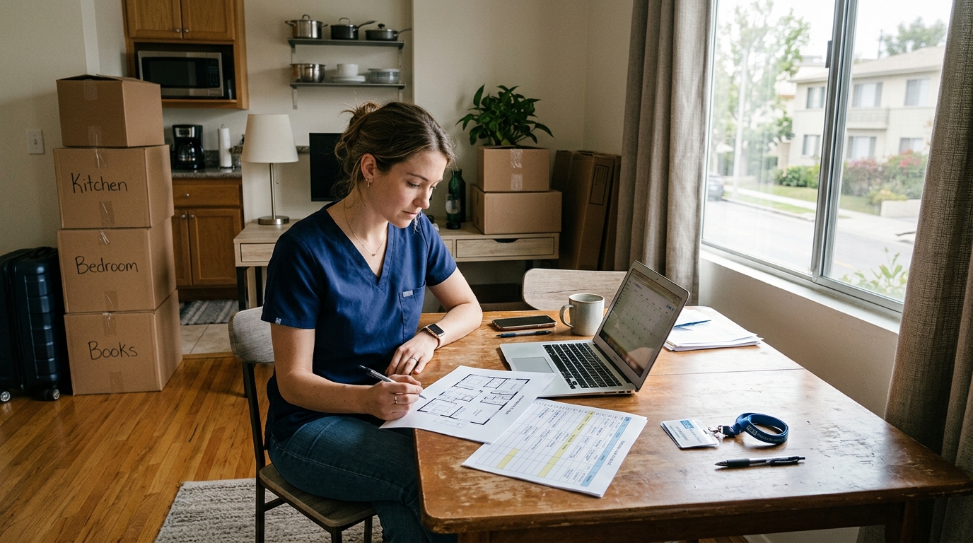Medical resident reviewing housing options near UCLA Medical Center in Westwood