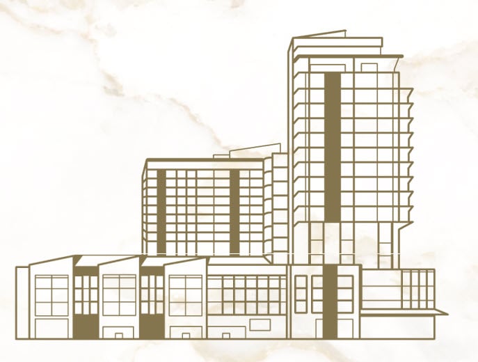 2D drawing of The Heights at Park Lane building