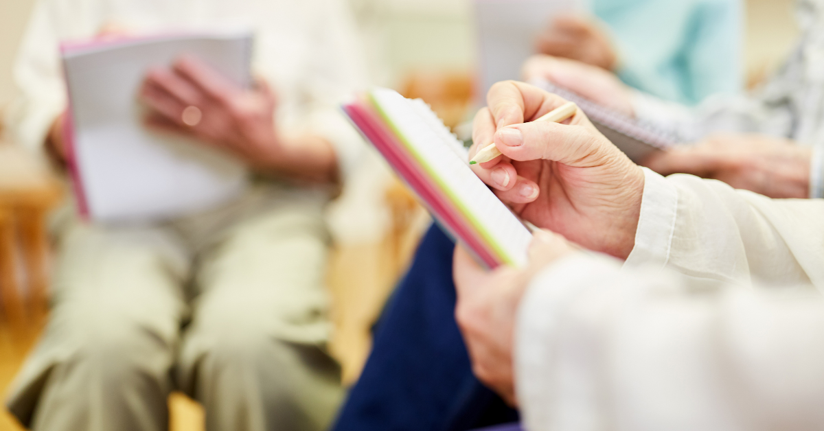 seniors explore art activities in independent living