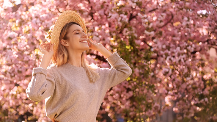 woman enjoying the spring weather