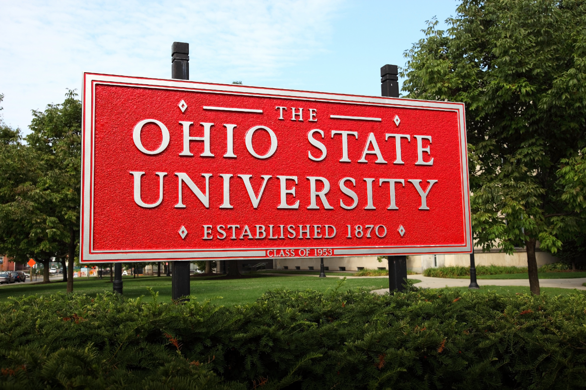Ohio State University campus entrance sign, representing apartments near OSU in Columbus, Ohio.