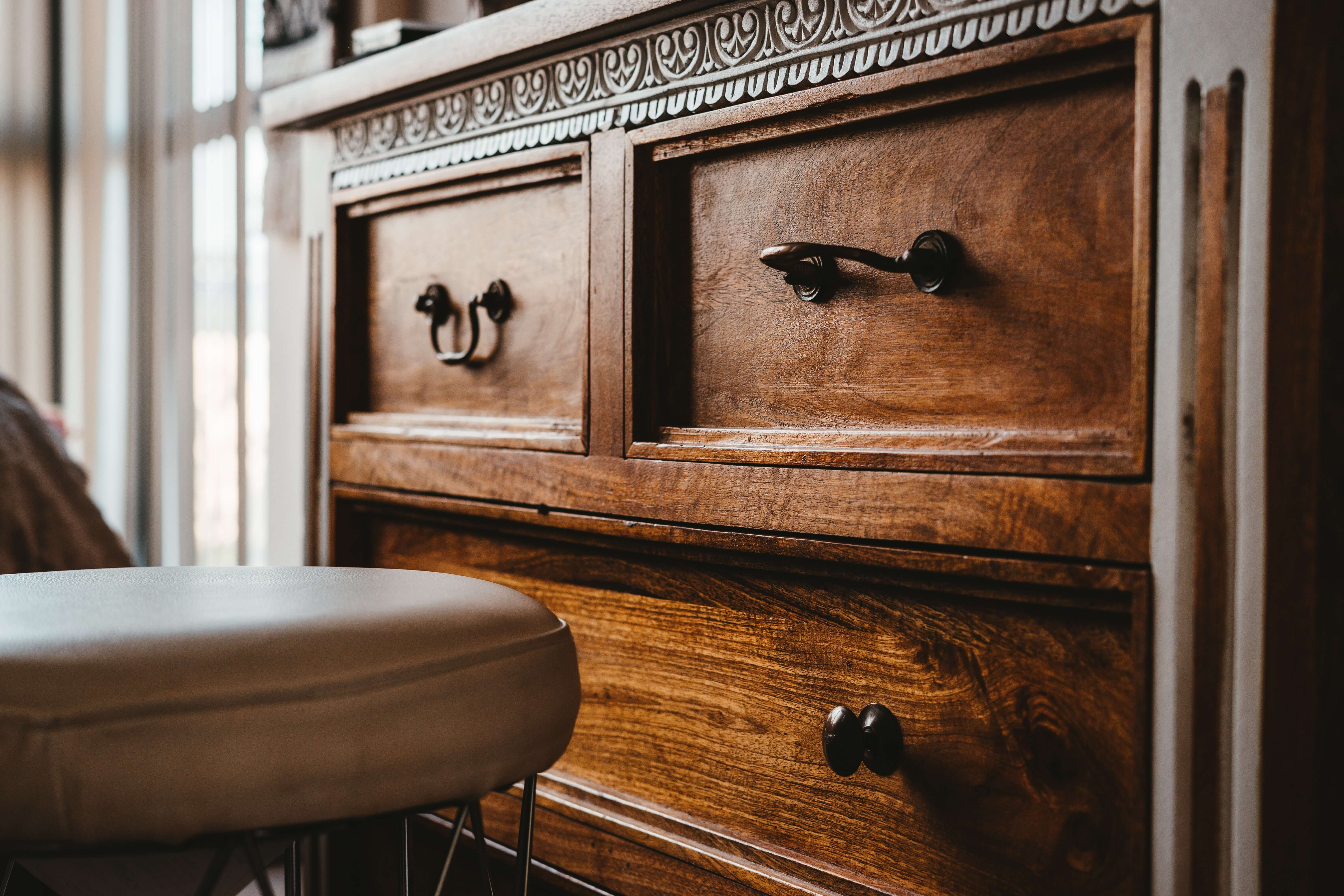 old furniture used to decorate small space