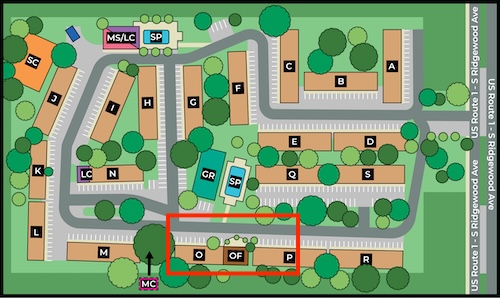where to park for a tour of ridge apartments