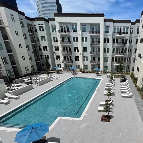 Swimming pool at Reverie apartments in Uptown