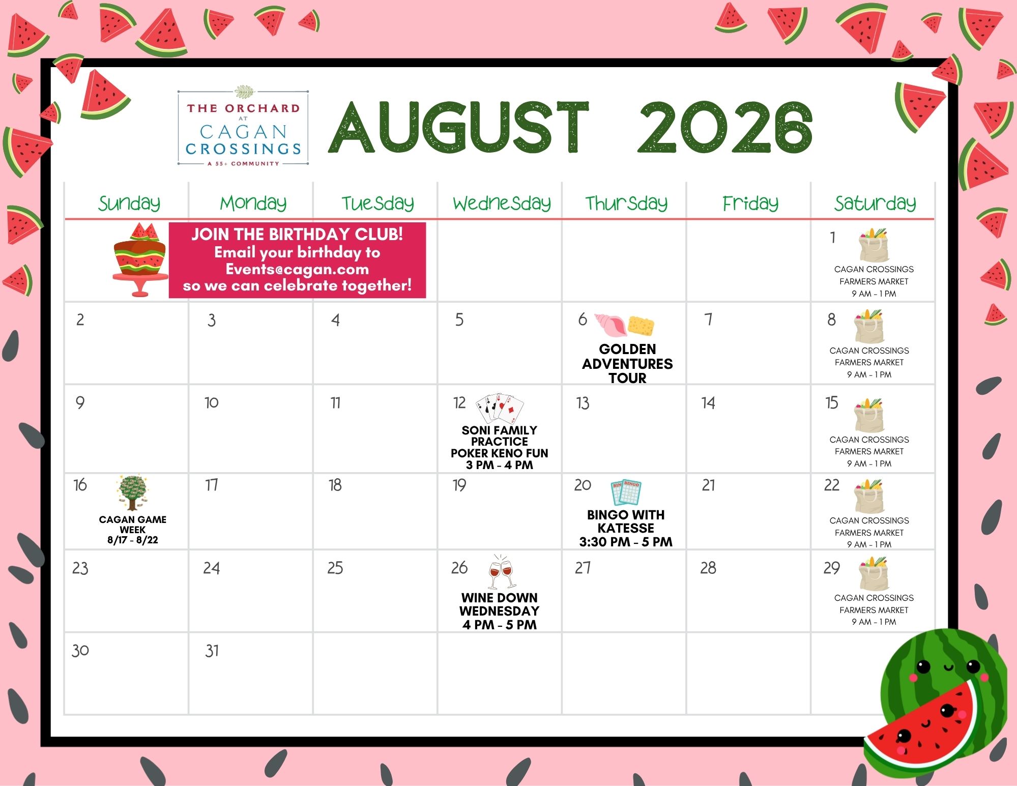 August Calendar