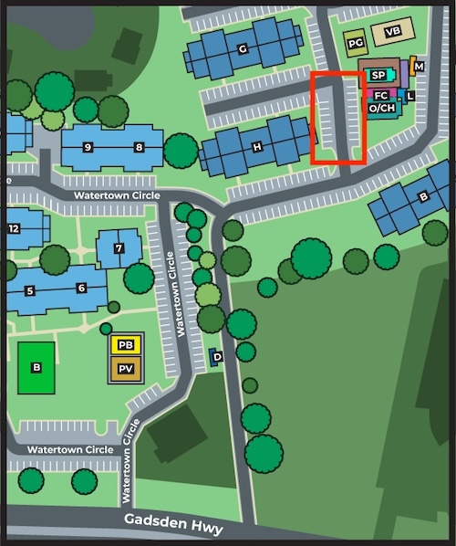 where to park for a tour of ascot place apartments