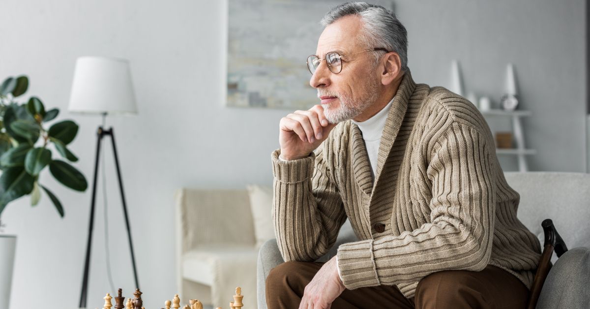 happy father in independent living