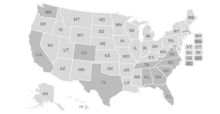 United States map of Bell properties