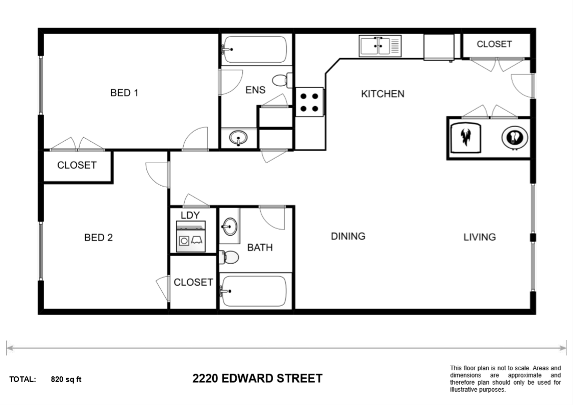 this floor plan is an approximation of a 1 bedroom floor plan
