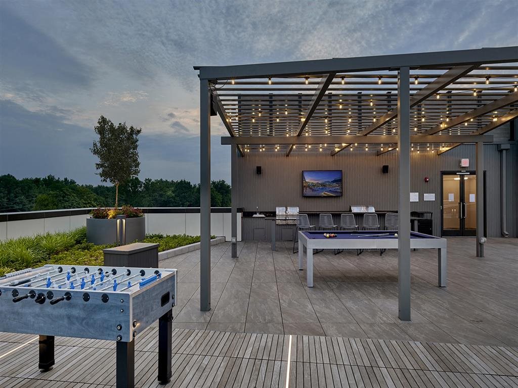 Roof Terrace with Gaming Tables and Bar