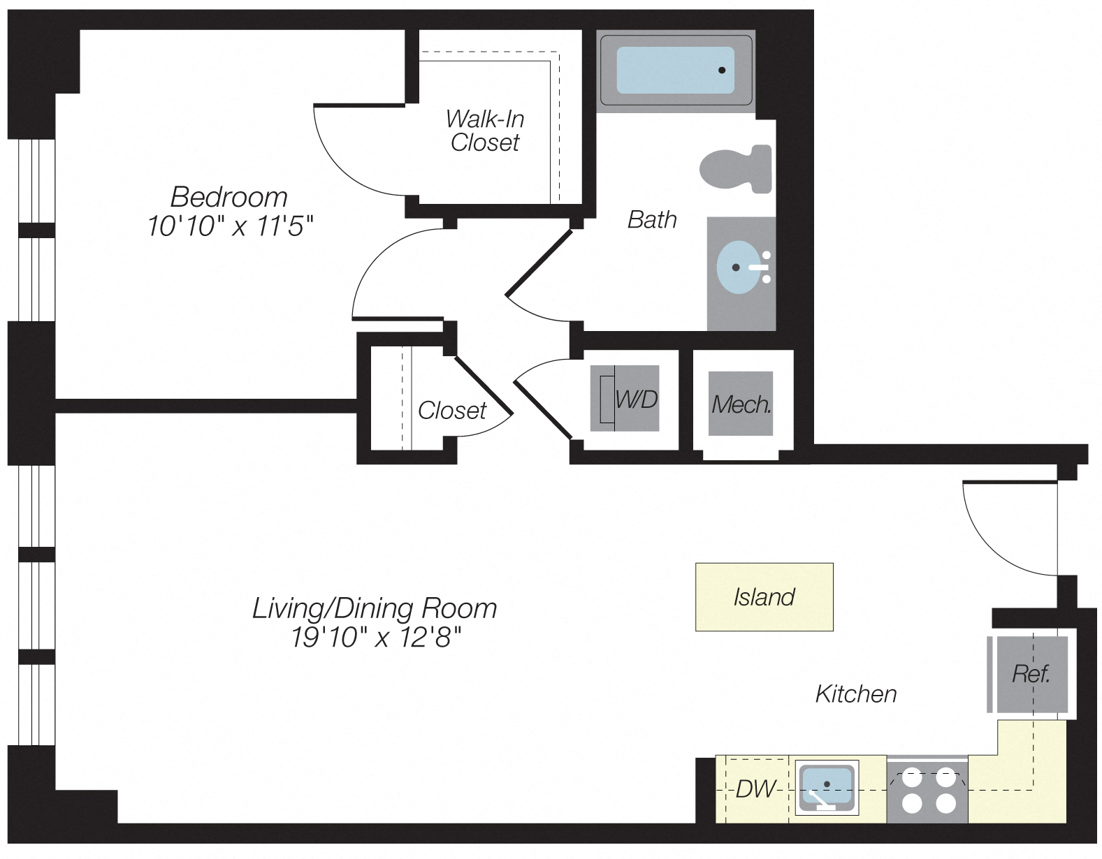 Floor plan layout diagram for A4