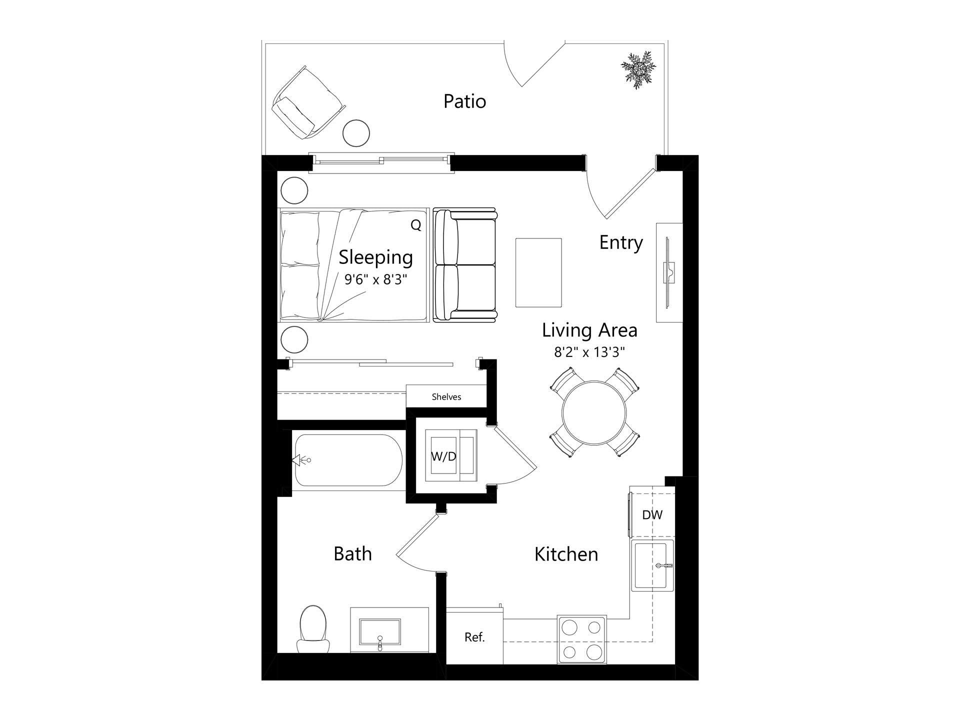 Floor plan layout diagram for LS.2 - Studio