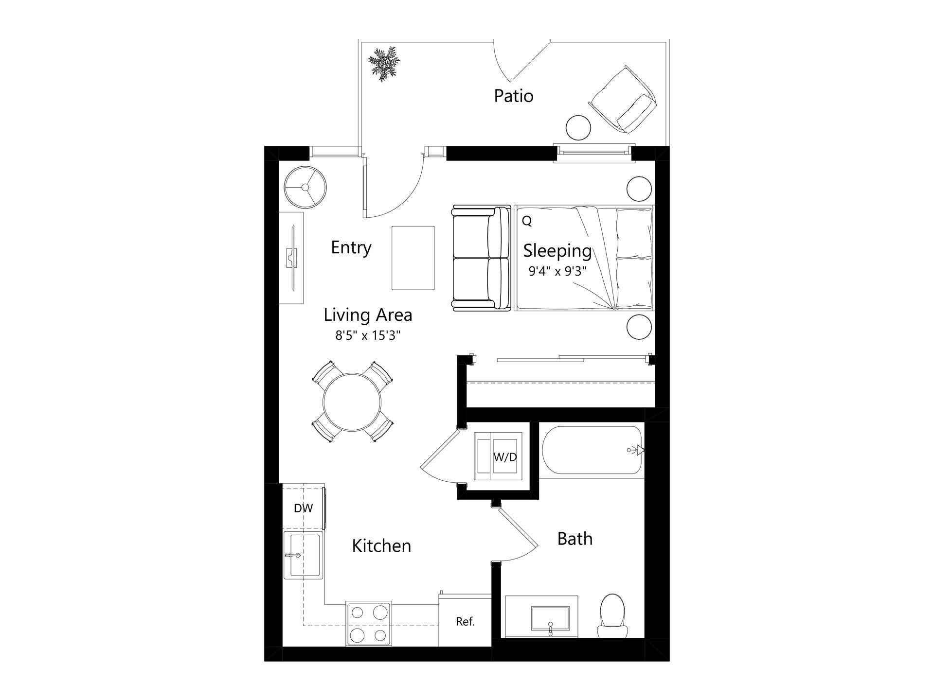 Floor plan layout diagram for LS.3 - Studio