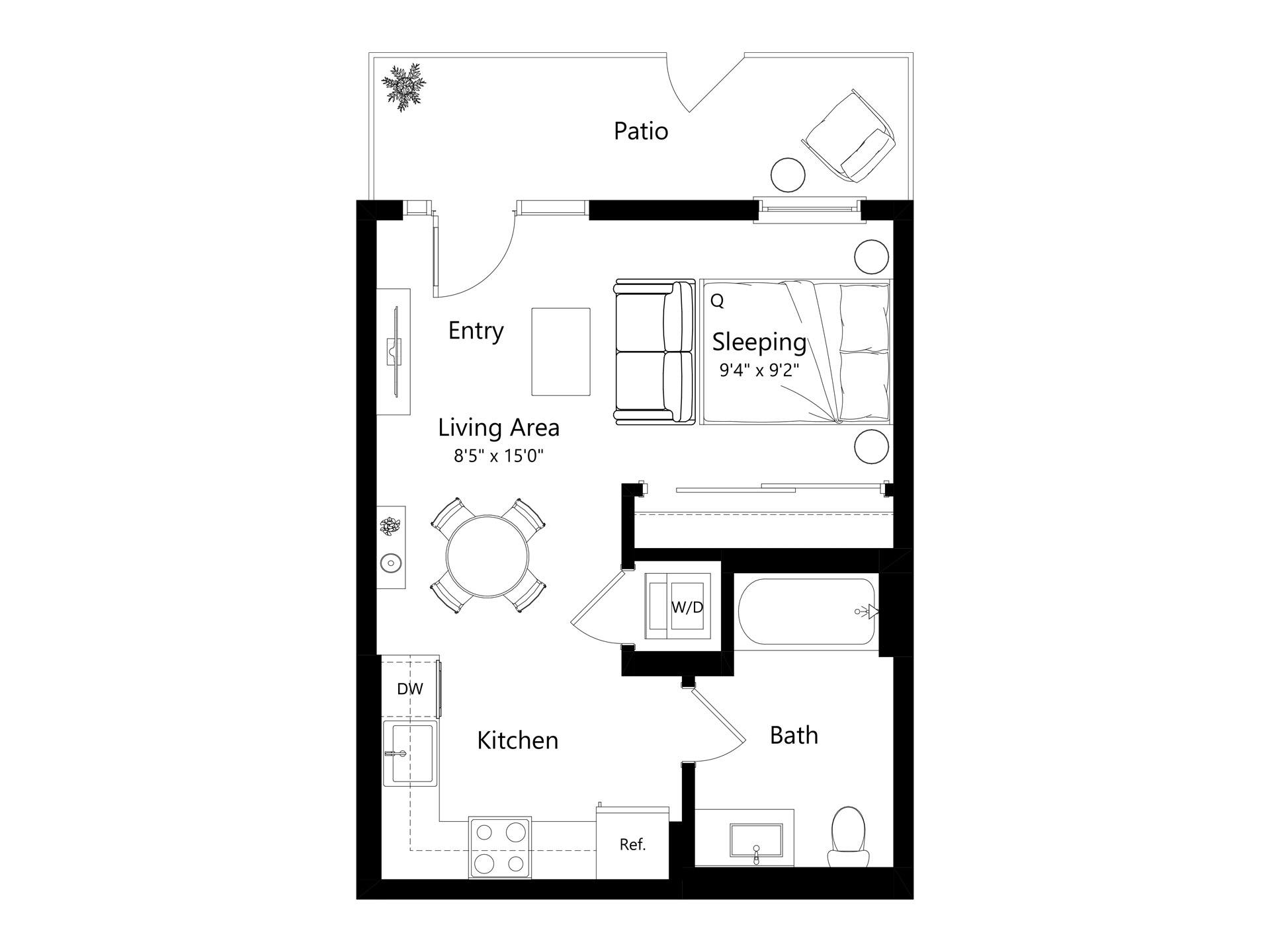 Floor plan layout diagram for LS.4 - Studio