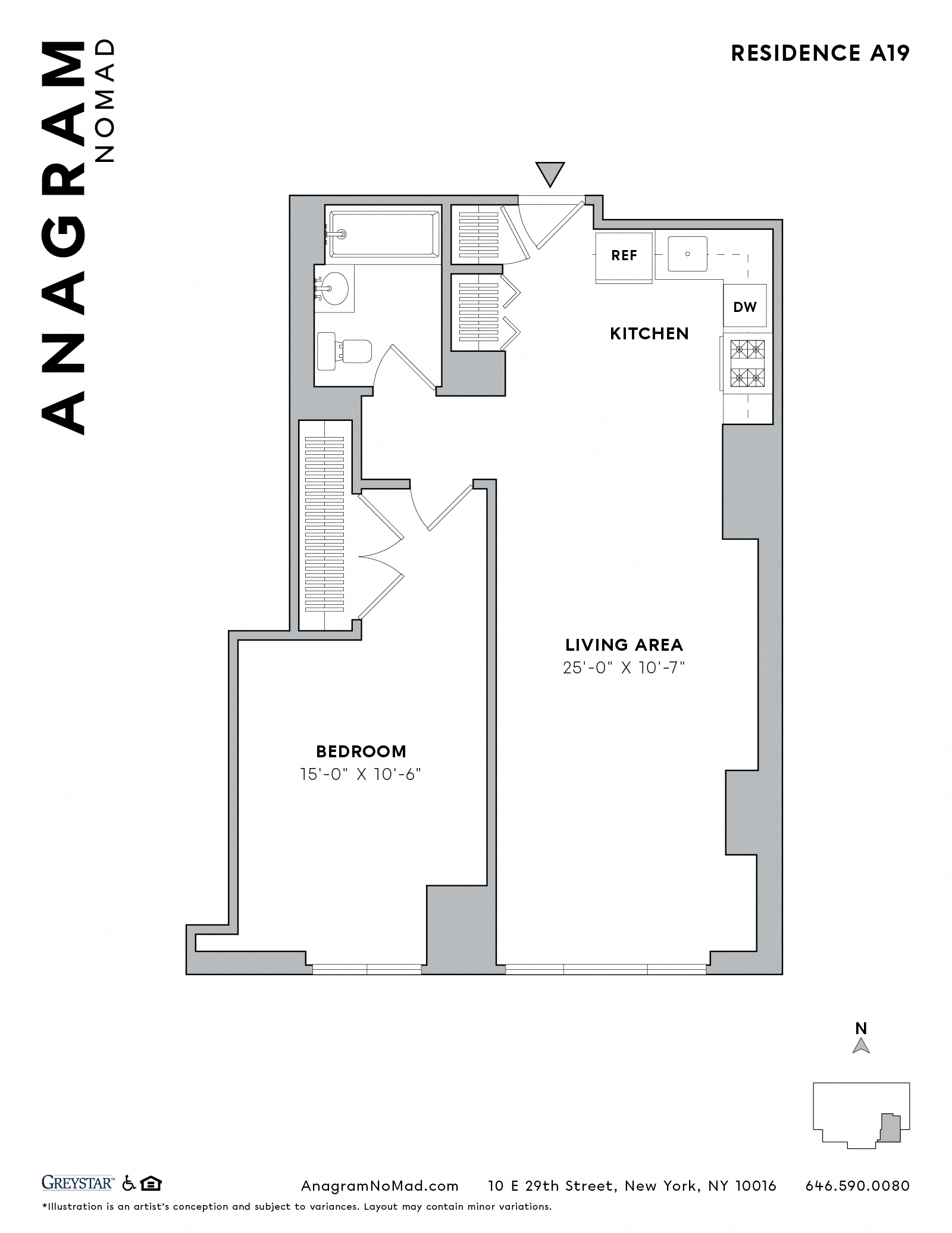 Floor plan layout diagram for A19