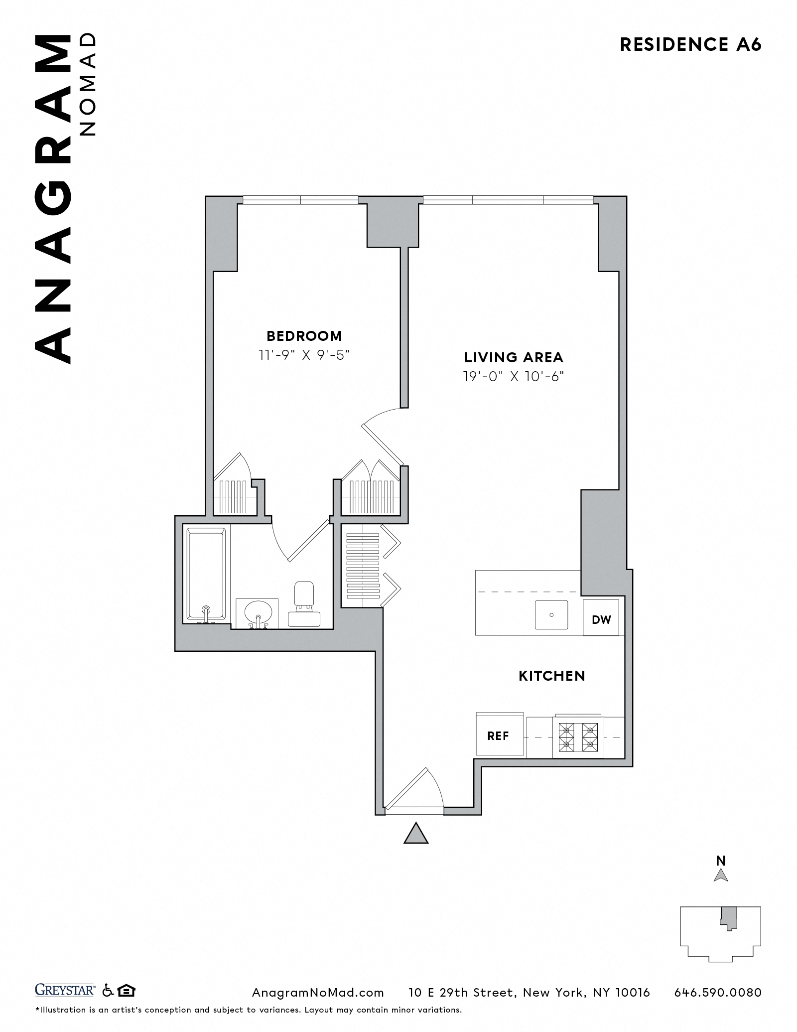 Floor plan layout diagram for A6