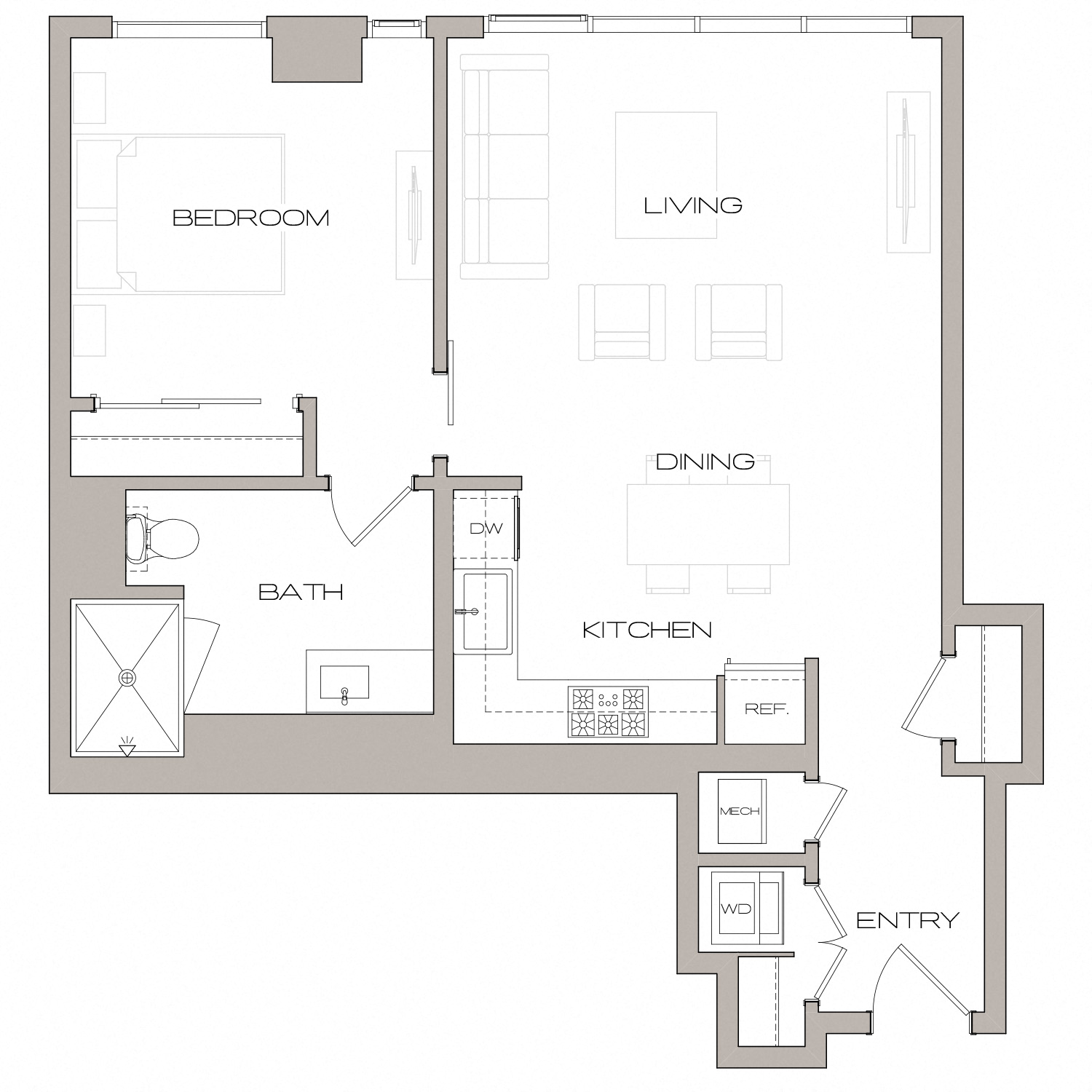 Floor plan layout diagram for A1