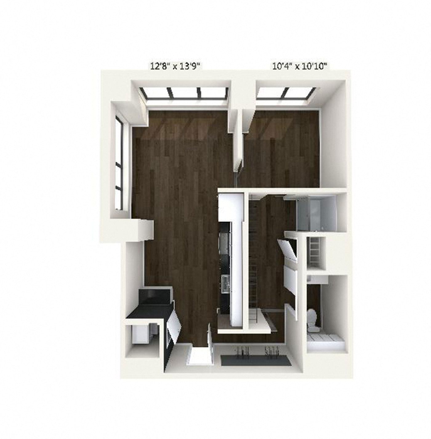Floor plan layout diagram for A10 | 1 Bed | 1 Bath