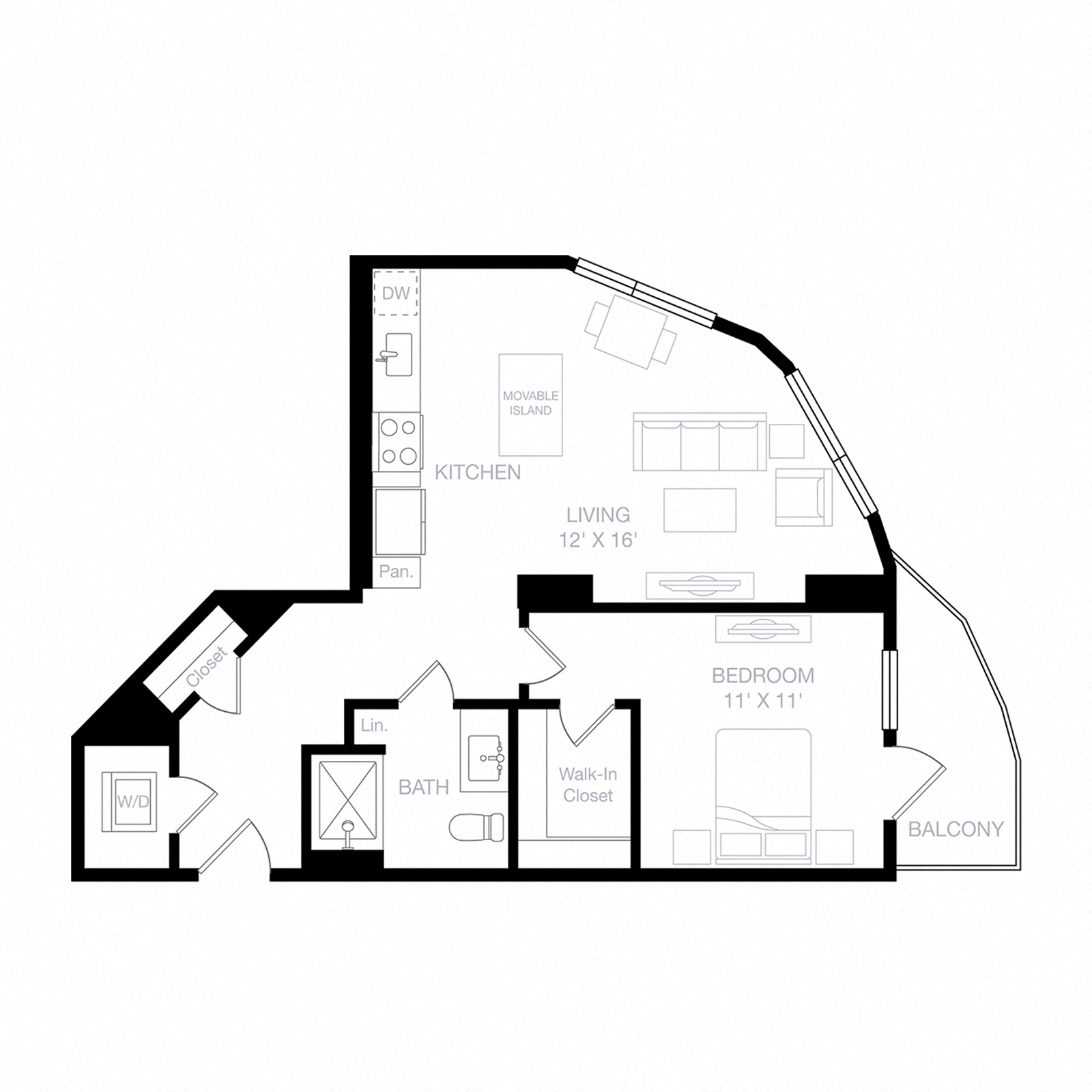 Floor plan layout diagram for A16