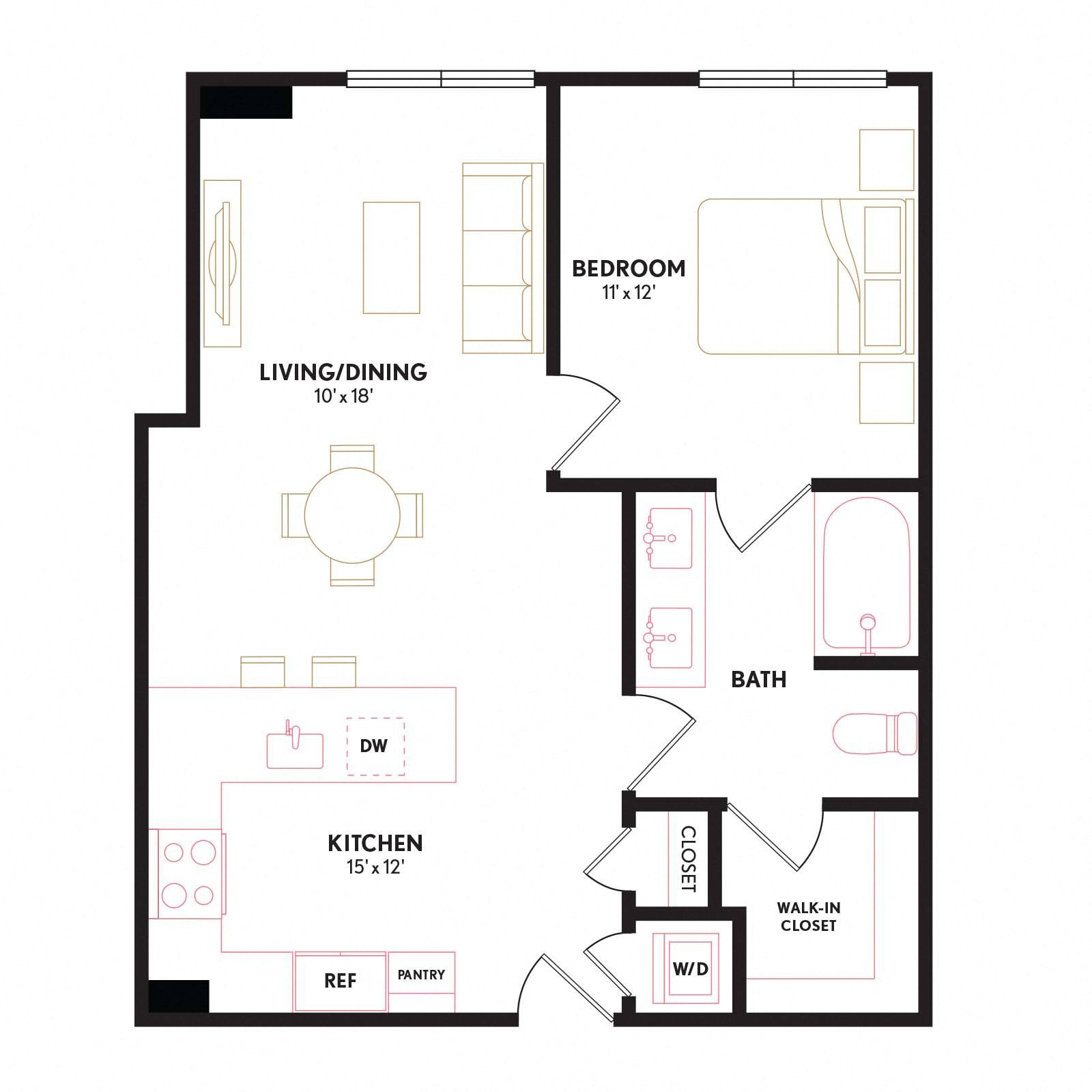 Floor plan layout diagram for A18