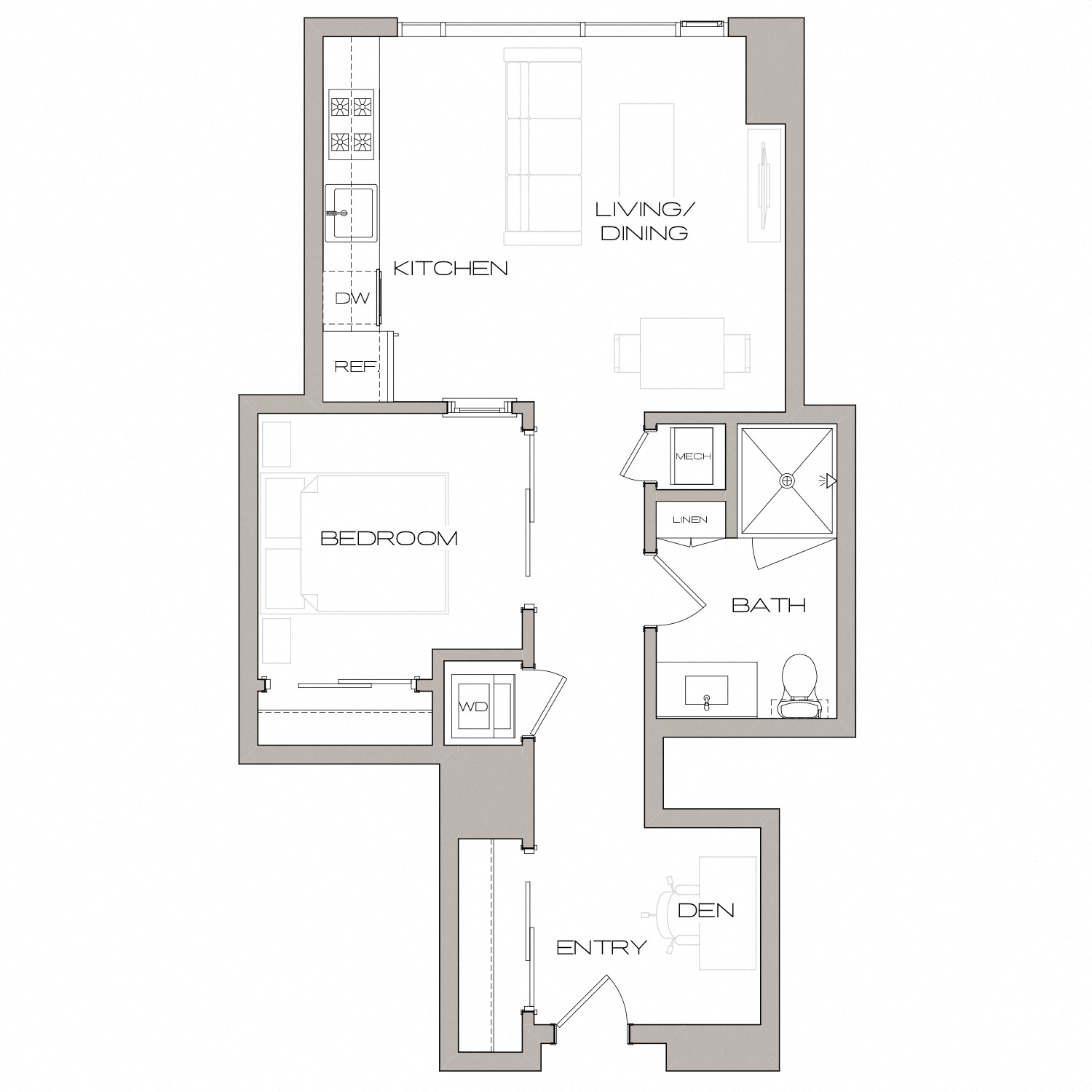 Floor plan layout diagram for A1U