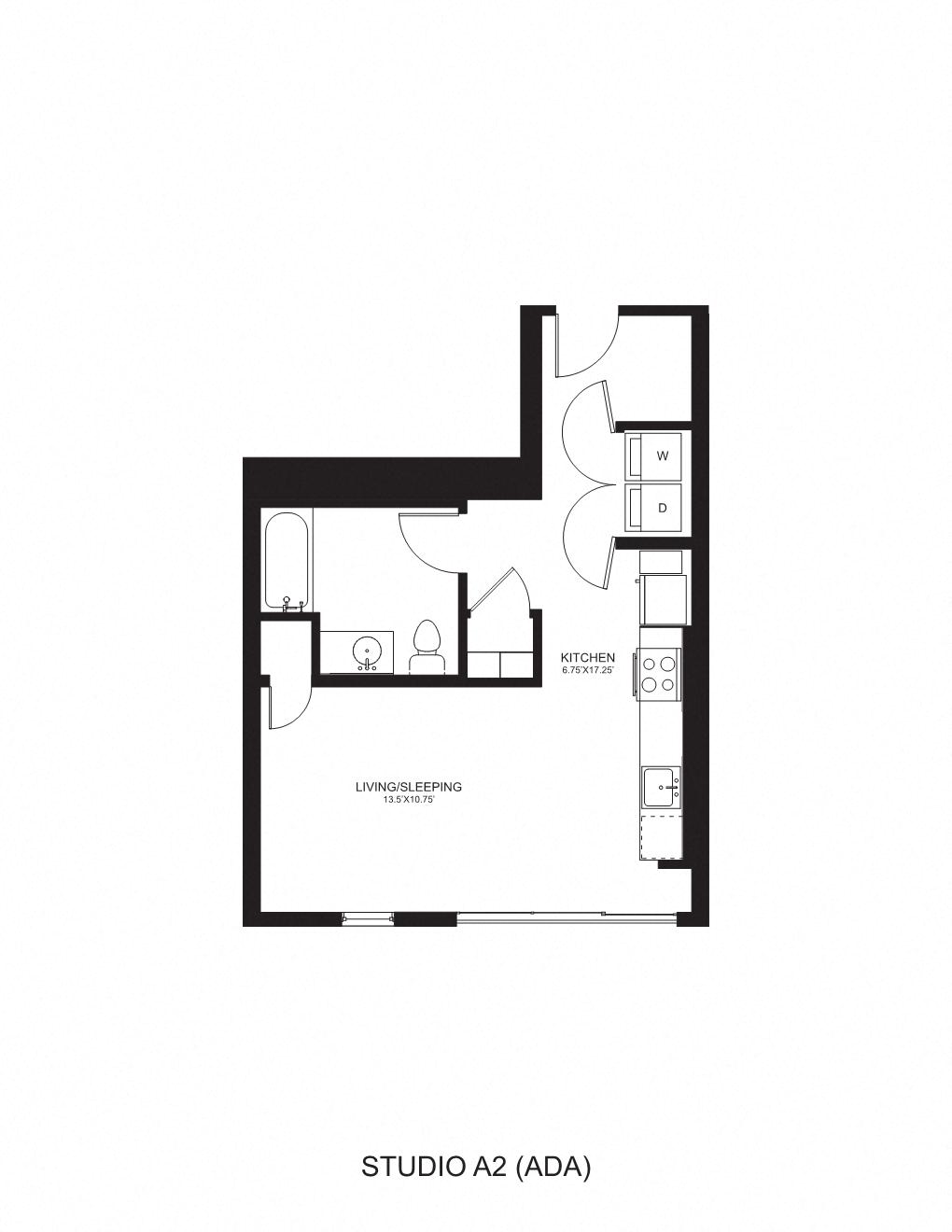 Floor plan layout diagram for A2