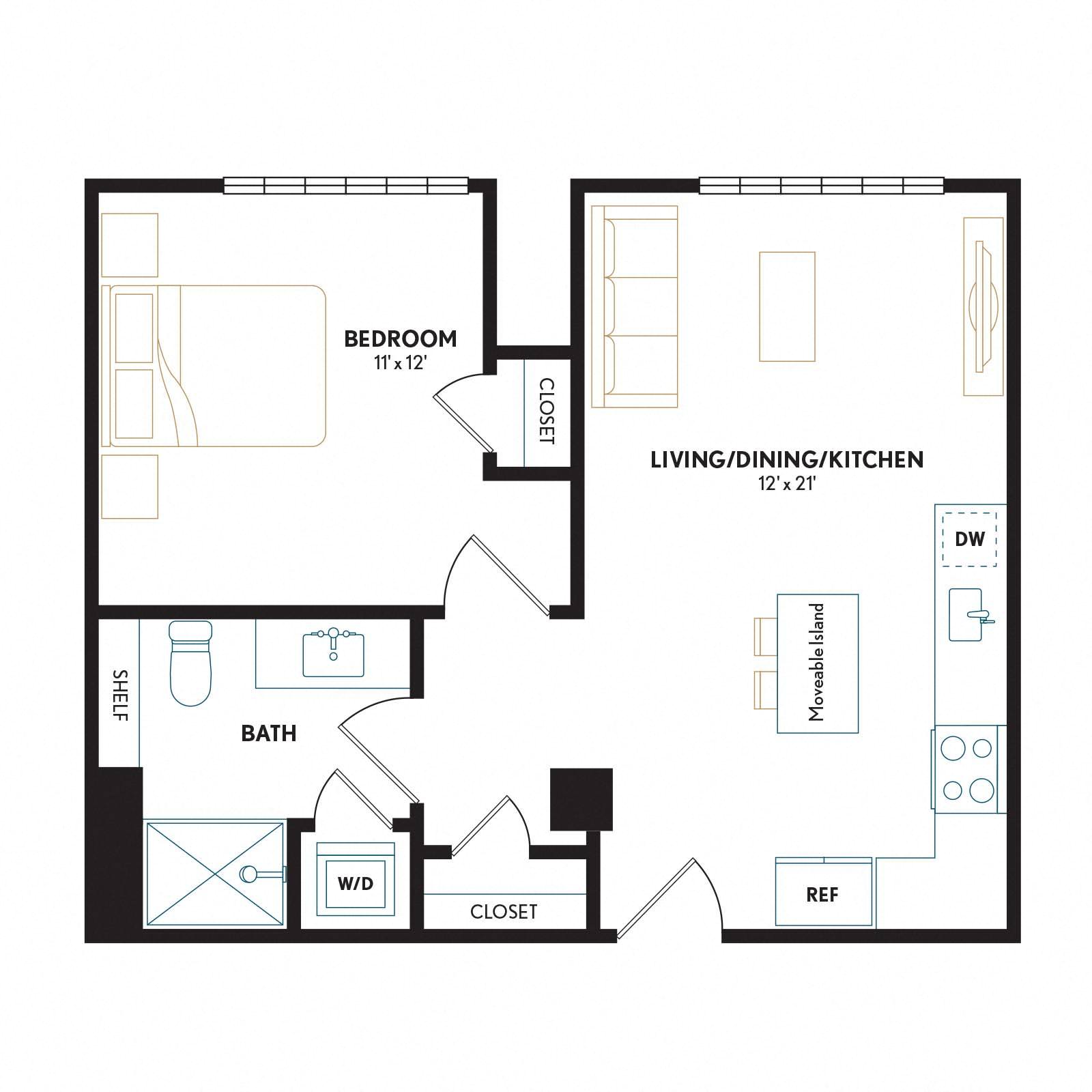 Floor plan layout diagram for A21H