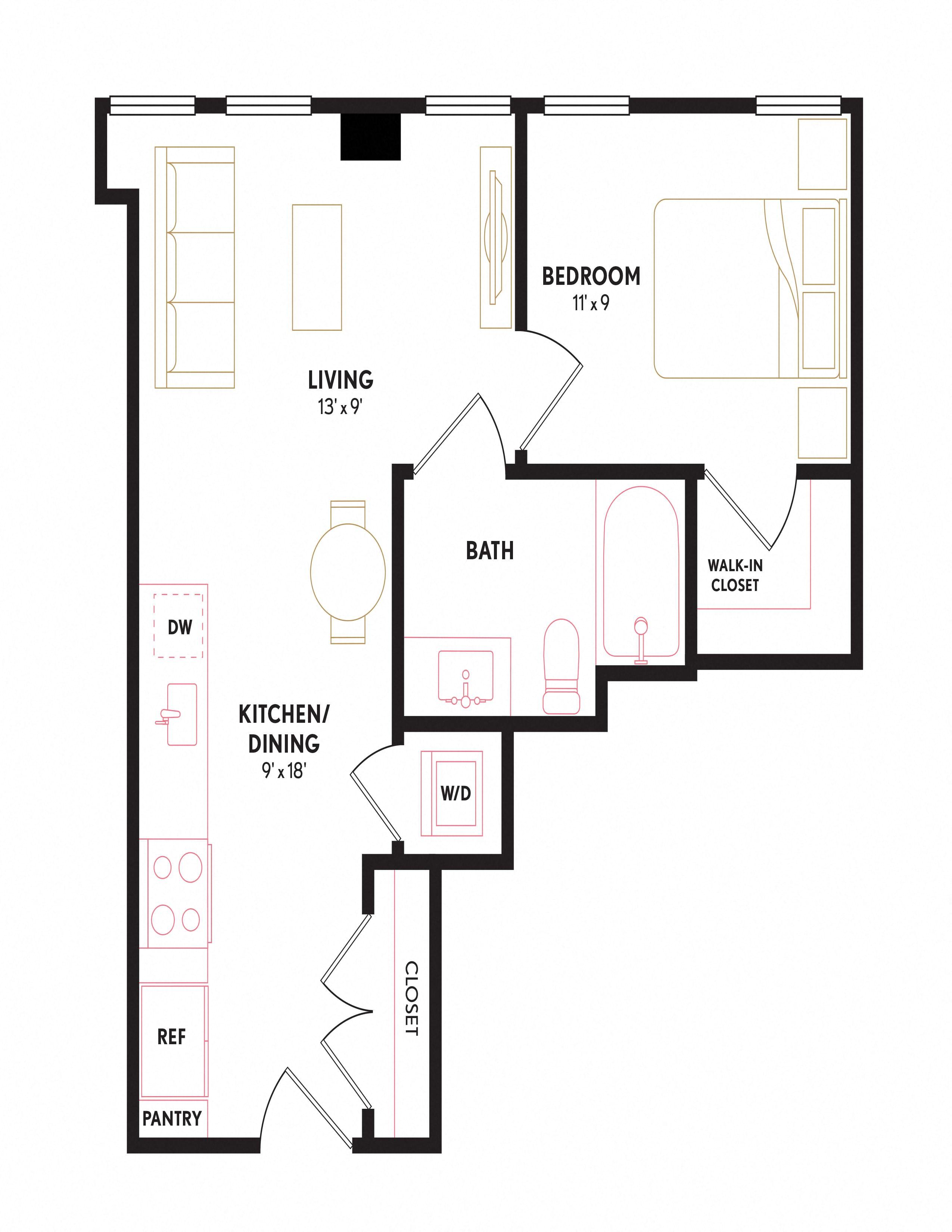 Floor plan layout diagram for A25