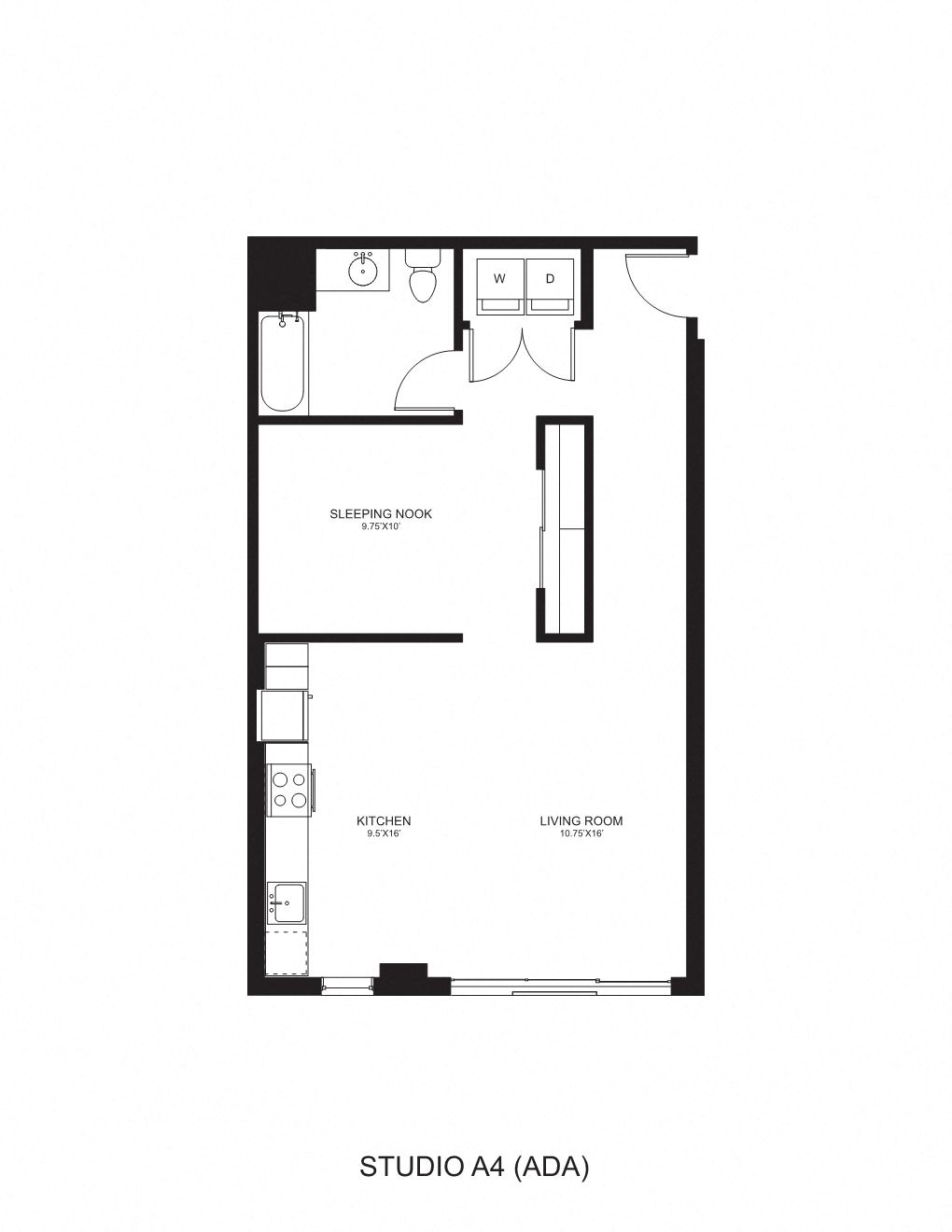 Floor plan layout diagram for A4