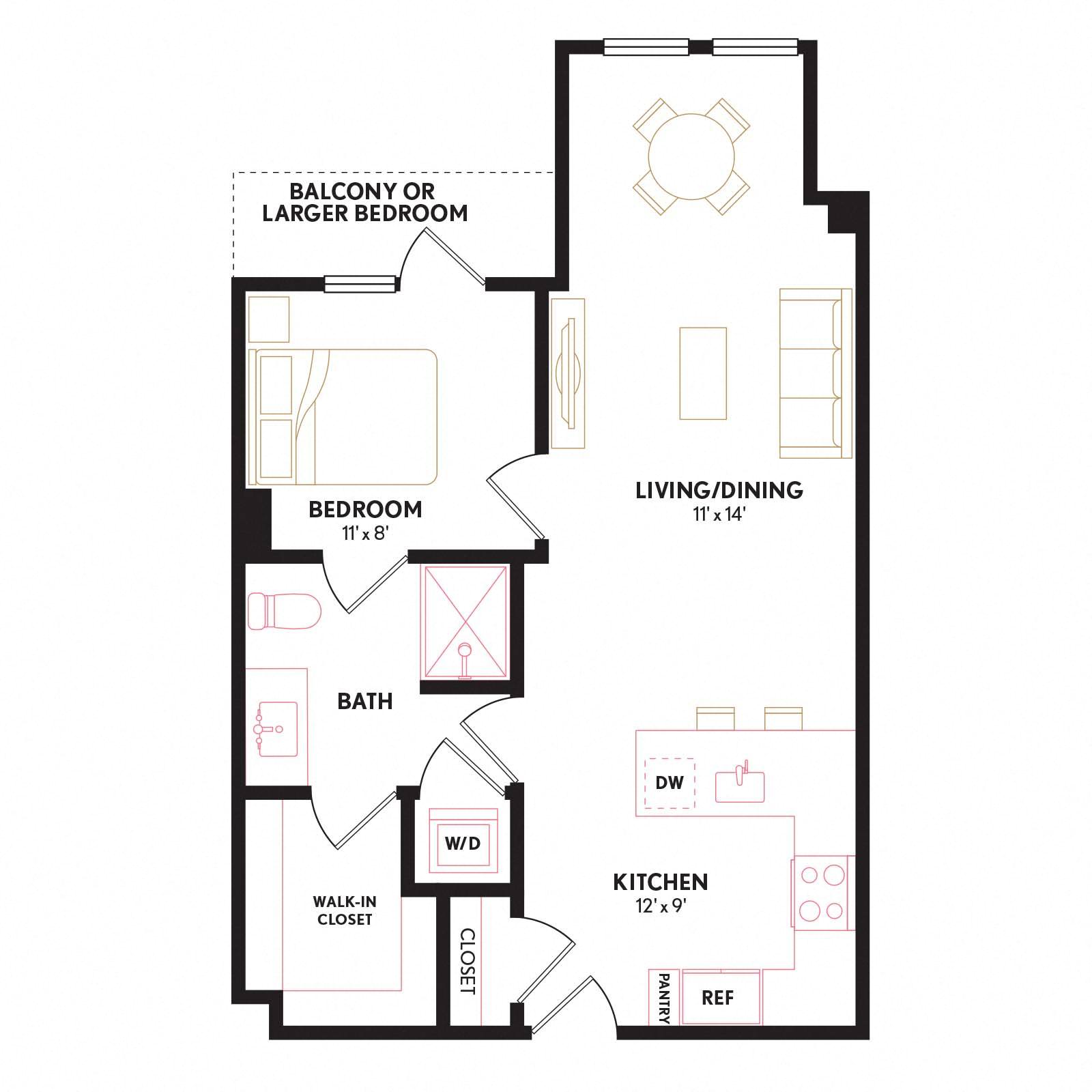 Floor plan layout diagram for A4