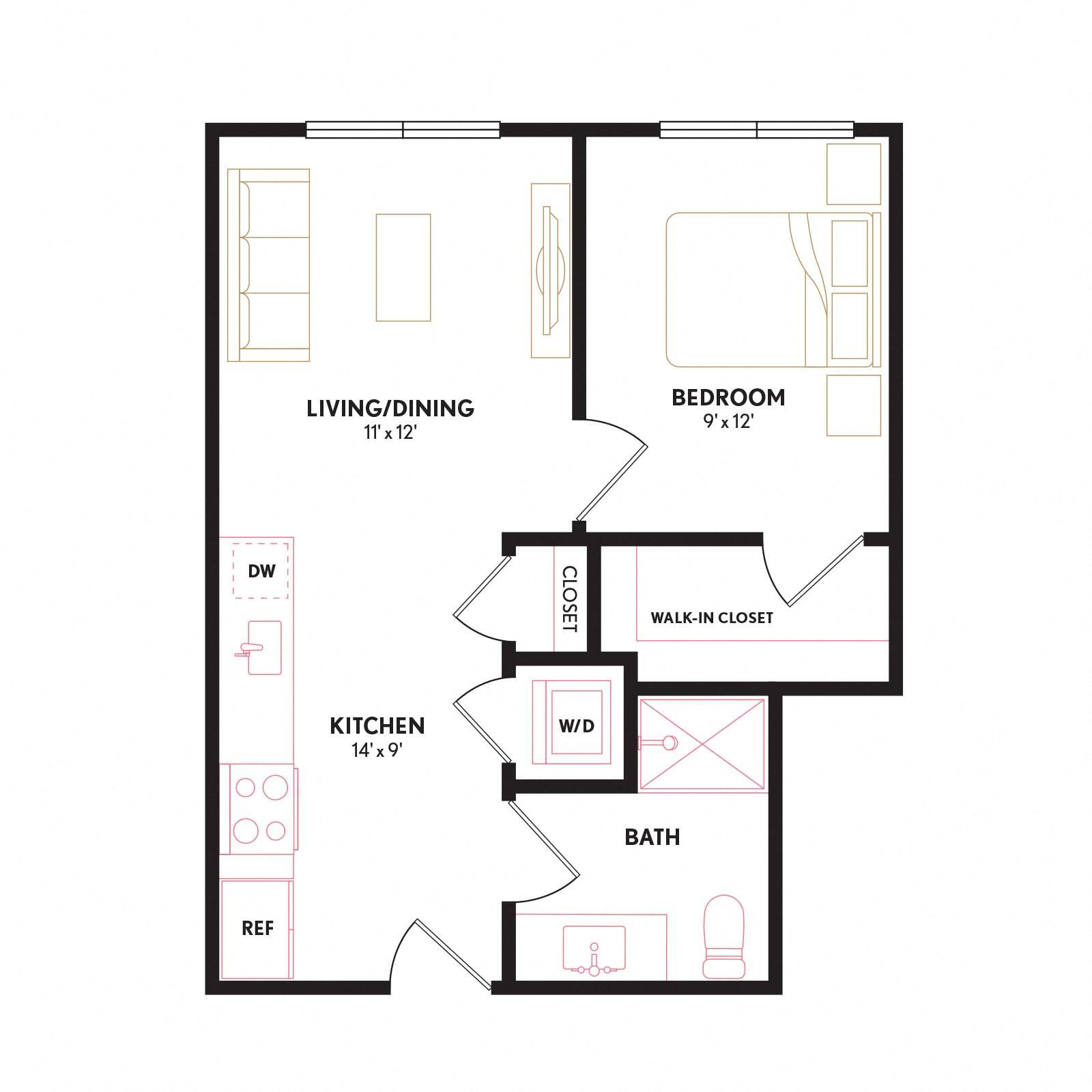 Floor plan layout diagram for A44