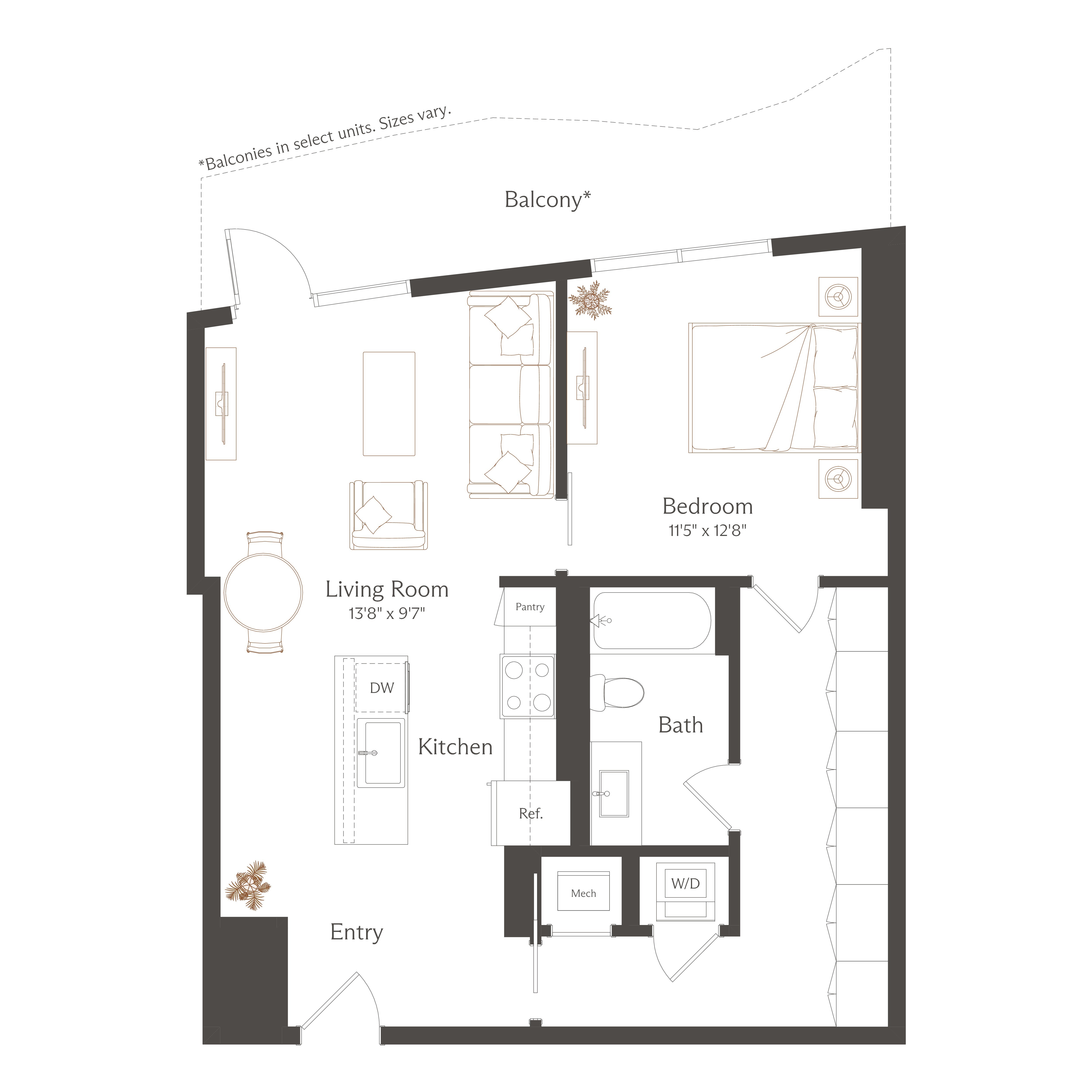 Floor plan layout diagram for A1