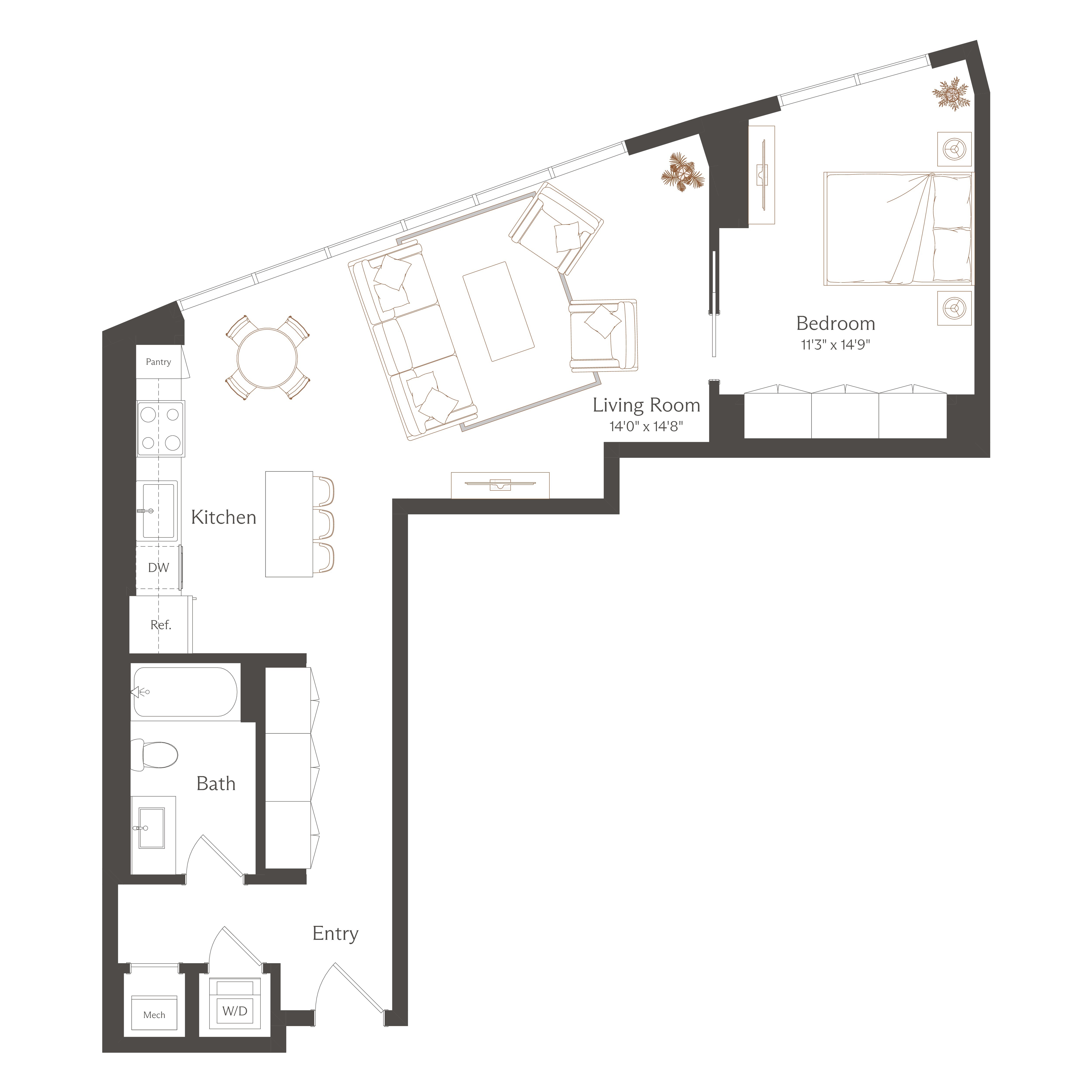 Floor plan layout diagram for A4
