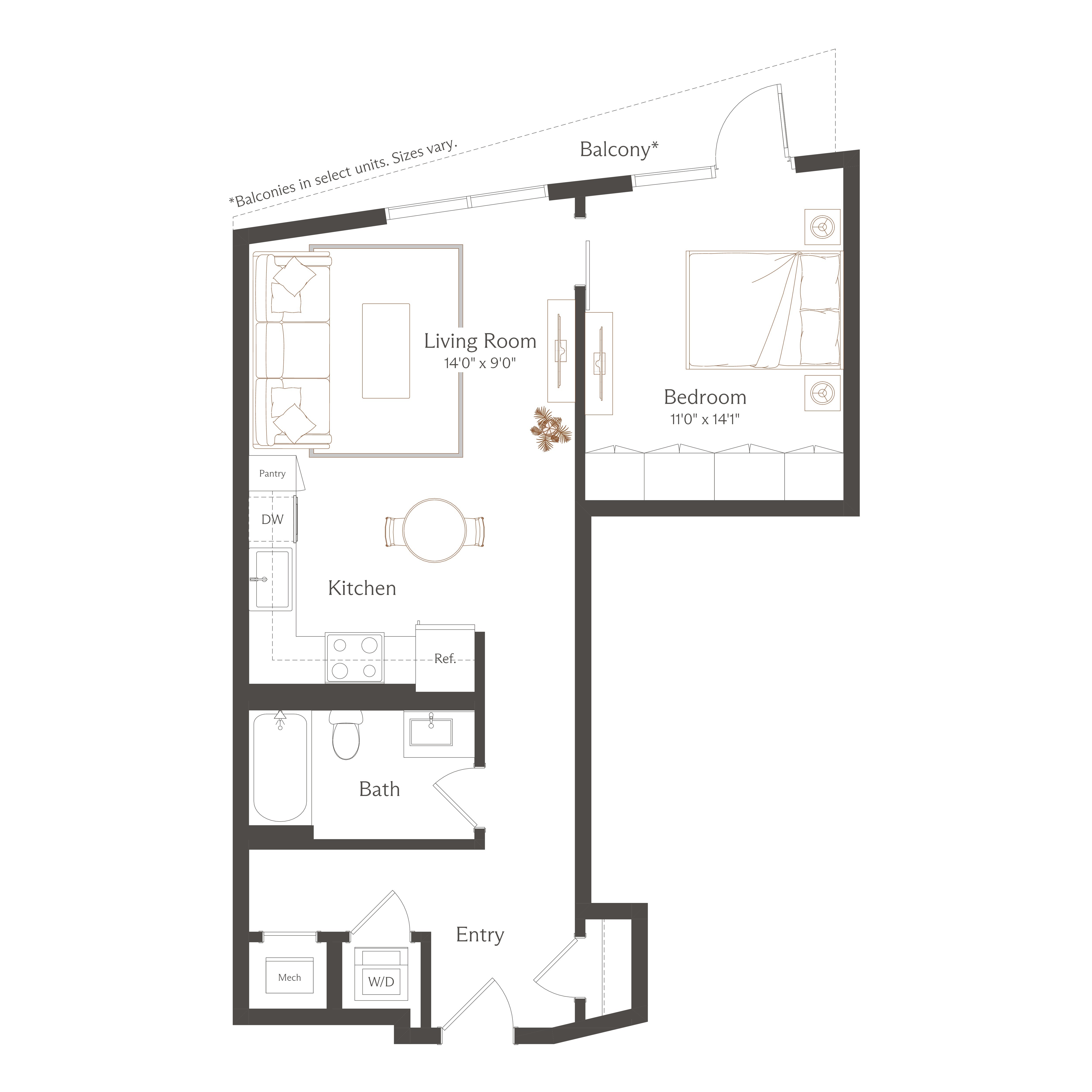 Floor plan layout diagram for A6