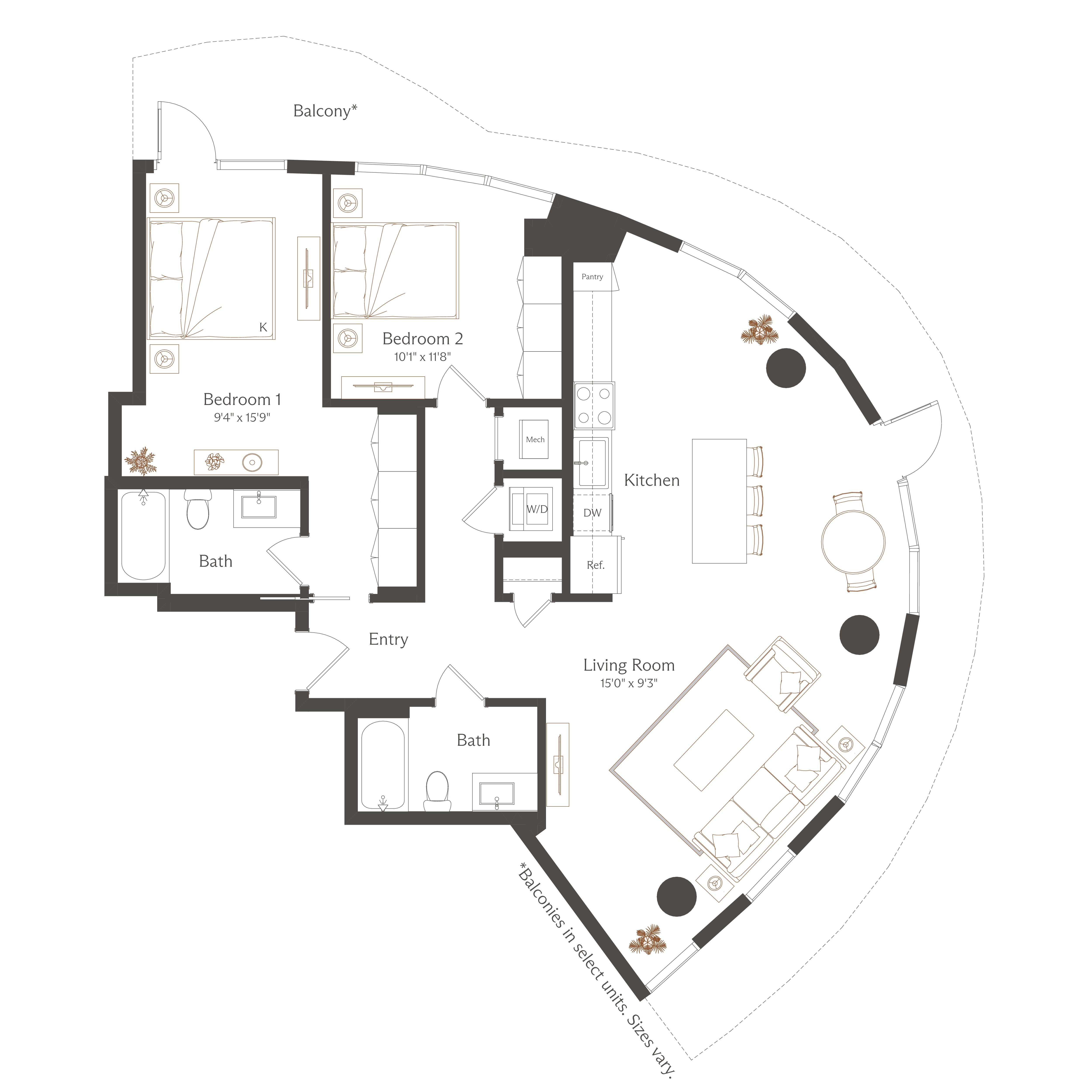 Floor plan layout diagram for B1