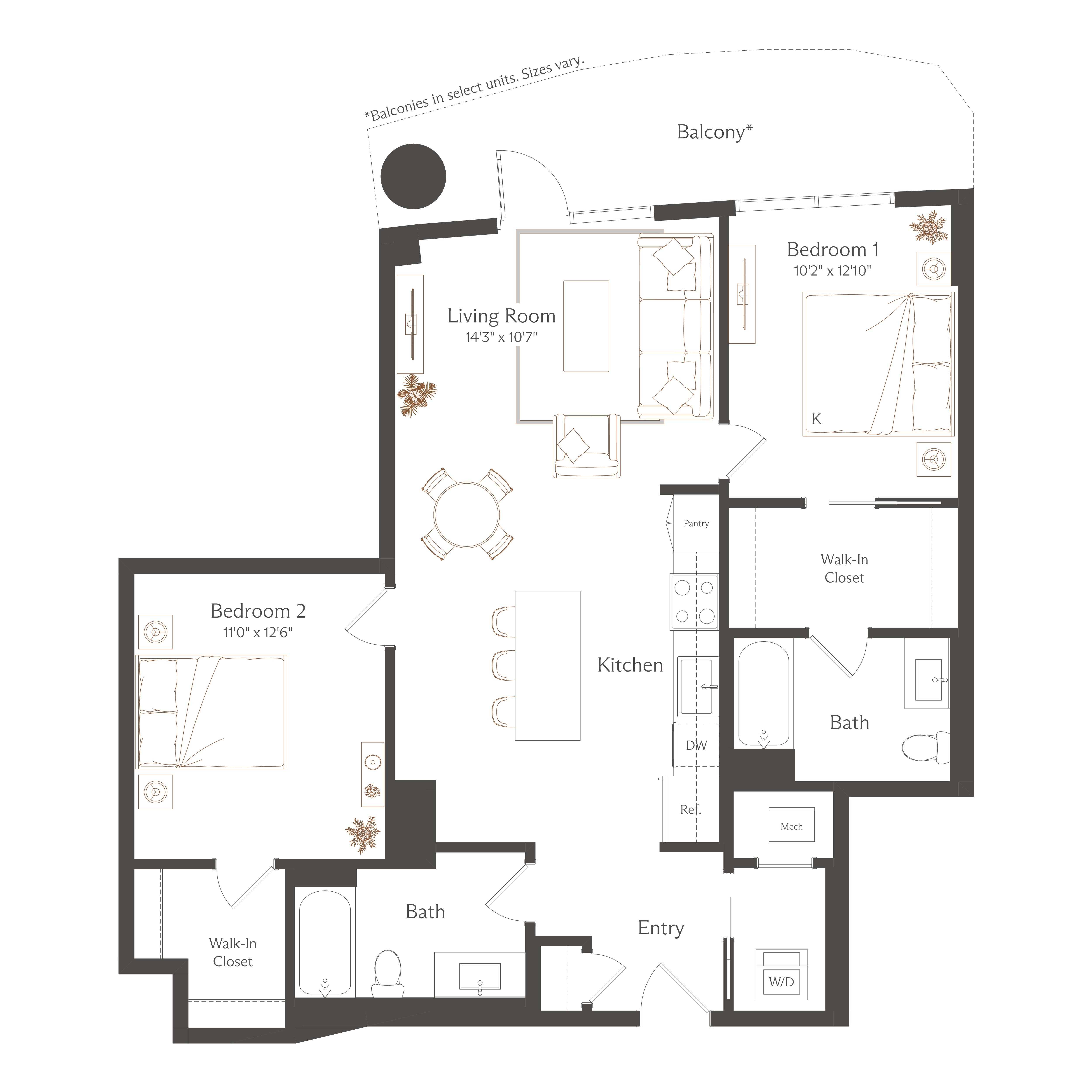Floor plan layout diagram for BU1