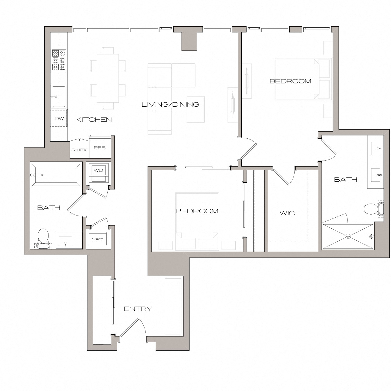Floor plan layout diagram for B1