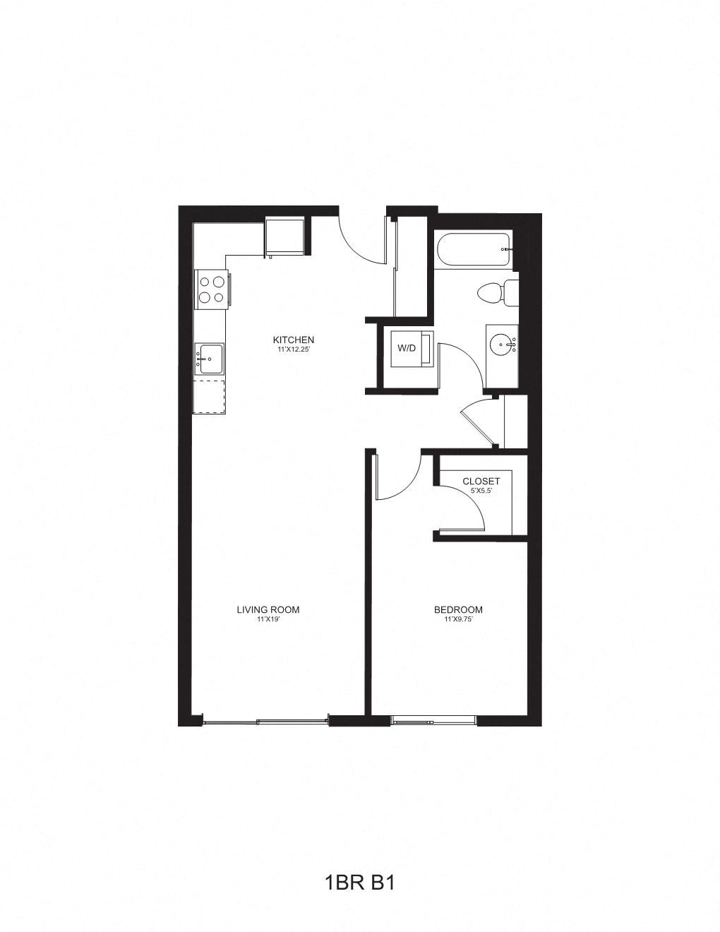 Floor plan layout diagram for B1