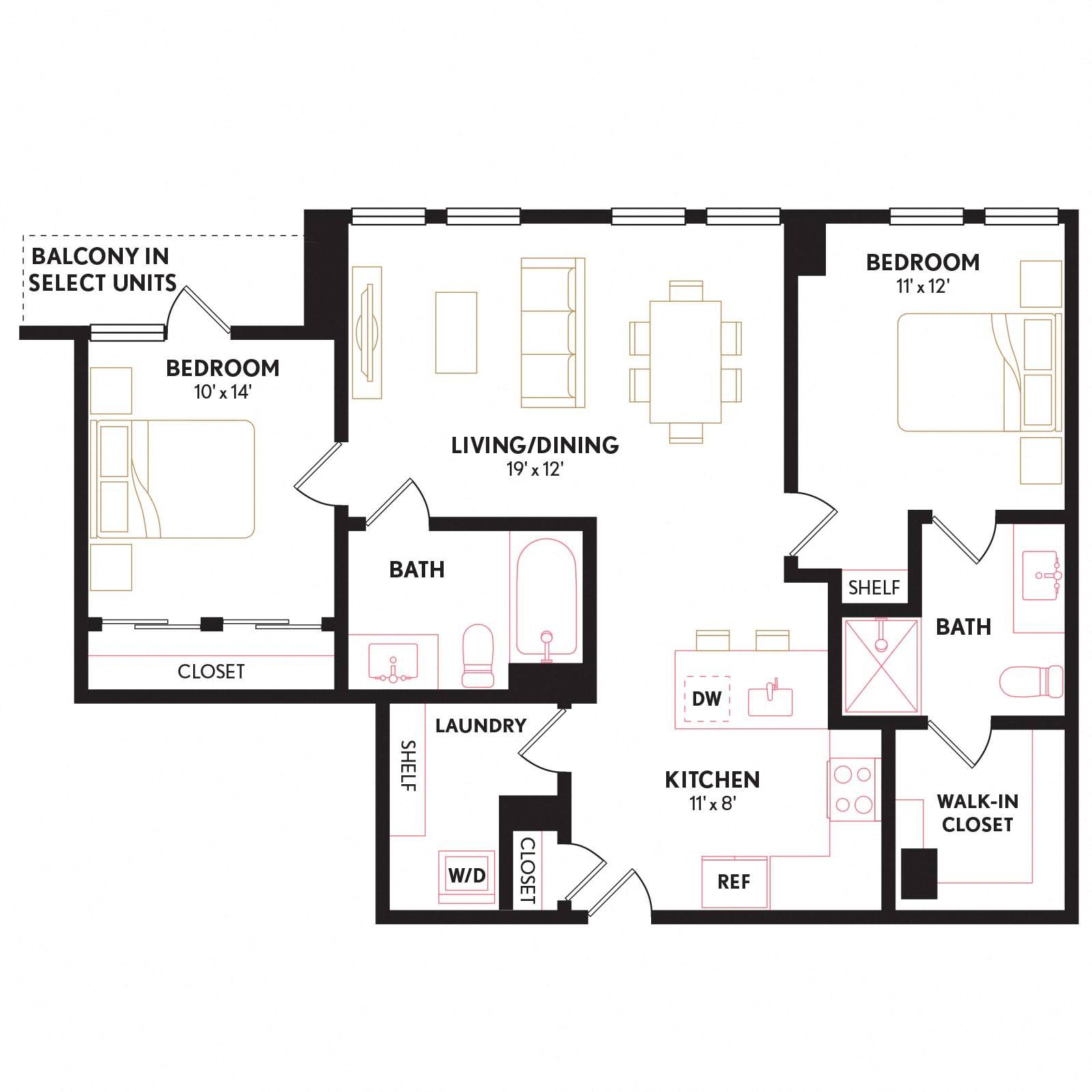 Floor plan layout diagram for B11